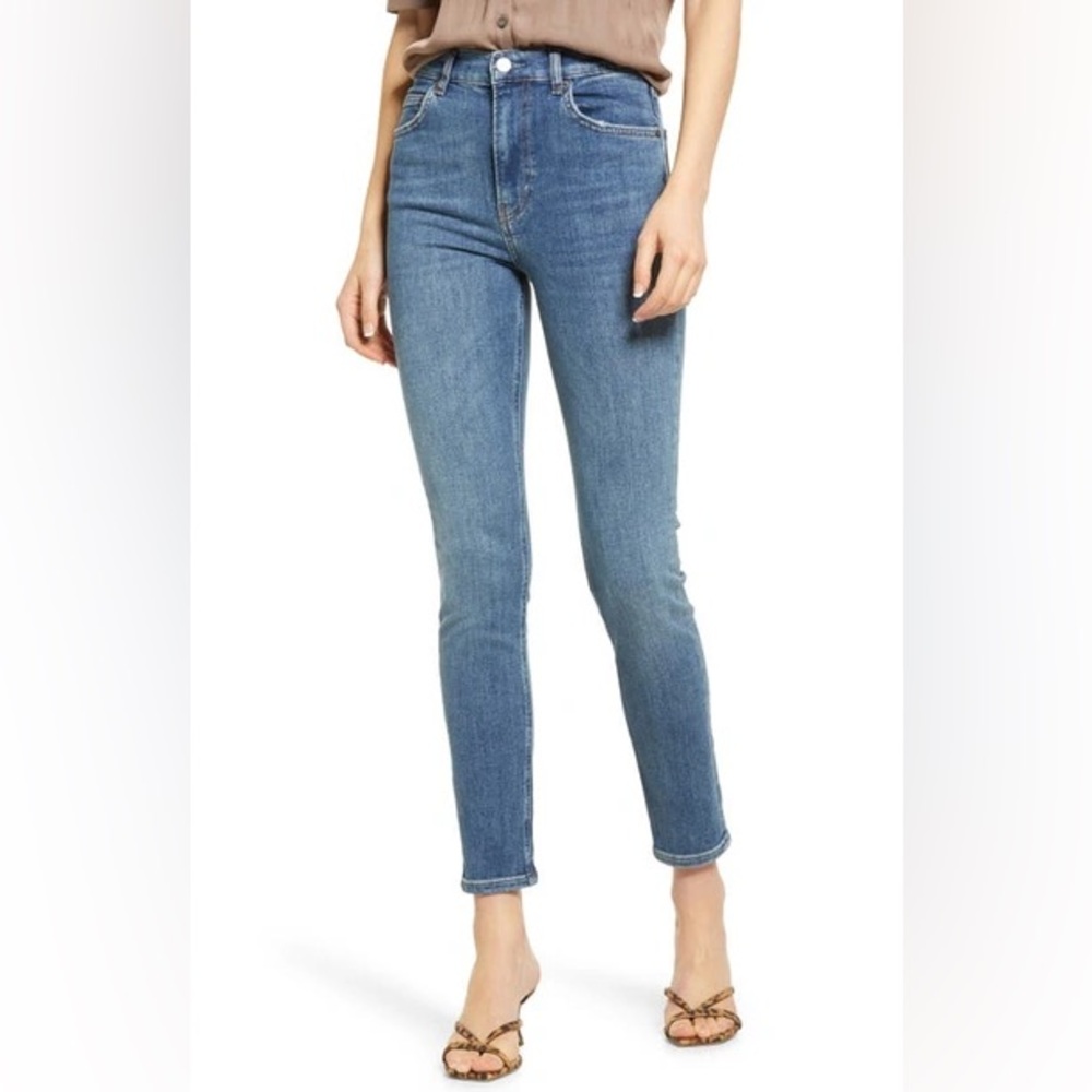 Reformation Harper High Rise Skinny Jeans In Destin Wash Medium Size 24